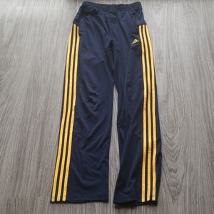 Adidas Navy Blue Joggers with Yellow Stripes